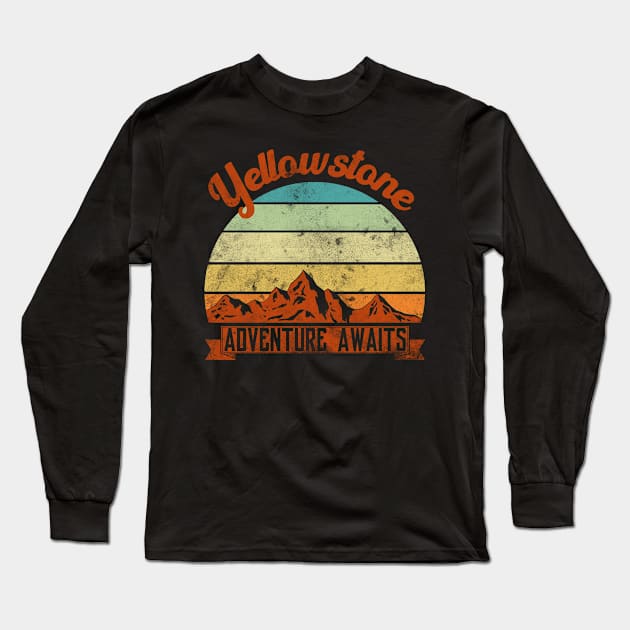 Yellowstone family father son camping. Perfect present for mother dad friend him or her Long Sleeve T-Shirt by SerenityByAlex